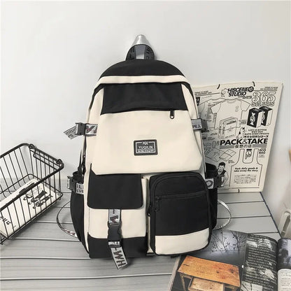 2024 Korean nylon schoolbag female student backpack large capacity fashion boy backpack computer bag femal school backpack bag