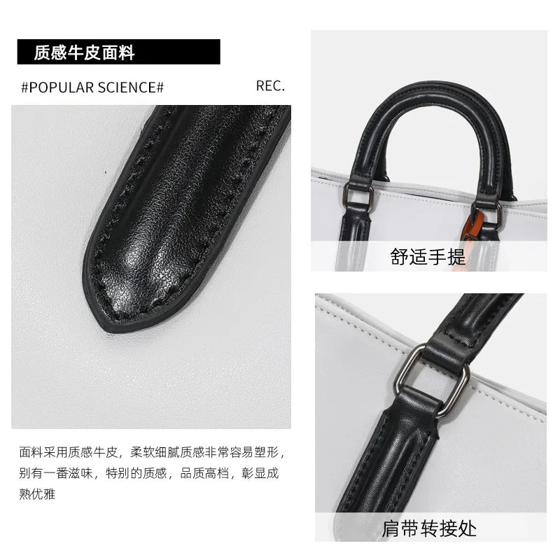 2024 Korean style trendy women's large-capacity handbag genuine leather women's bag shoulder crossbody tote bag Designer Luxury