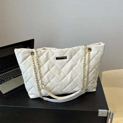 2024 Large capacity casual diamond bag simple portable shoulder bag embroidered thread tote bag luxury designer handbag
