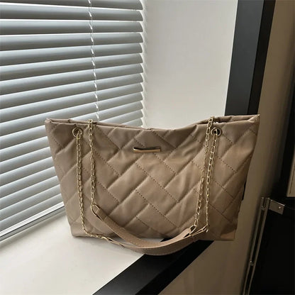 2024 Large capacity casual diamond bag simple portable shoulder bag embroidered thread tote bag luxury designer handbag