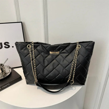 2024 Large capacity casual diamond bag simple portable shoulder bag embroidered thread tote bag luxury designer handbag