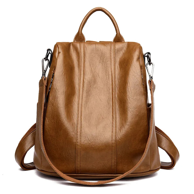 2024 Leather Backpacks Women Solid Color Fashion Trend Casual Travel Bags Large Capacity School Shoulder Bag for Teenager Girls