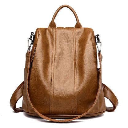 2024 Leather Backpacks Women Solid Color Fashion Trend Casual Travel Bags Large Capacity School Shoulder Bag for Teenager Girls