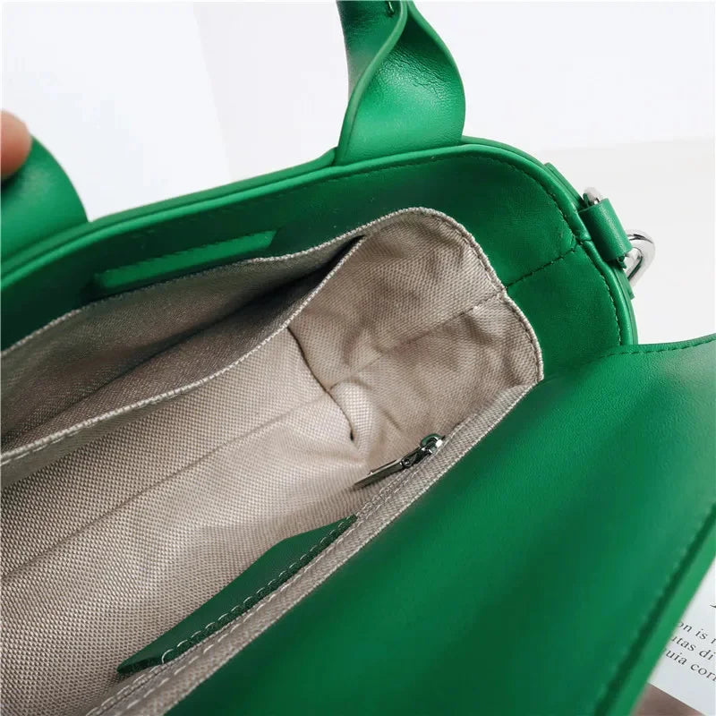 2024 Leather Women's Summer New Trendy Niche High-end Woven Handbag Shoulder Messenger Bag Fashion Explosion