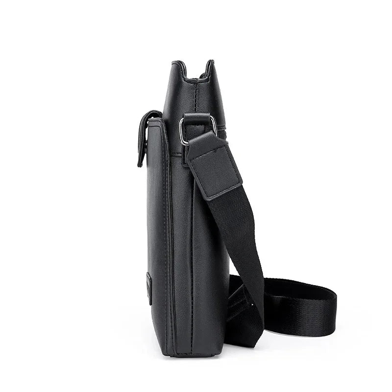 2024 Luxury Brand Men PU Leather Crossbody Business Black Messenger Bag Men's Shoulder Bags for Briefcase New year gift