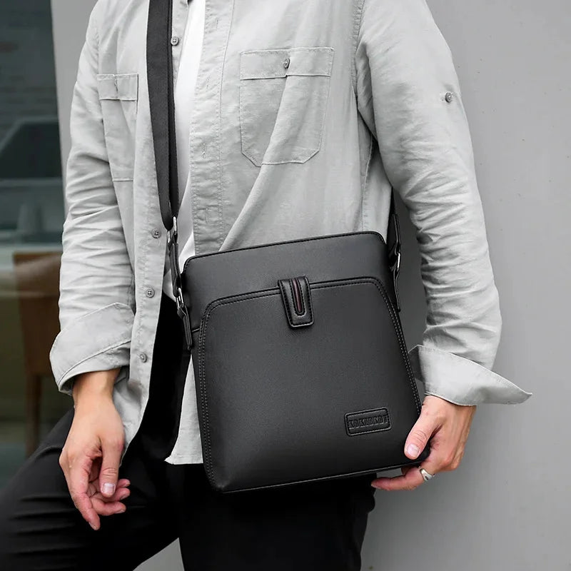 2024 Luxury Brand Men PU Leather Crossbody Business Black Messenger Bag Men's Shoulder Bags for Briefcase New year gift
