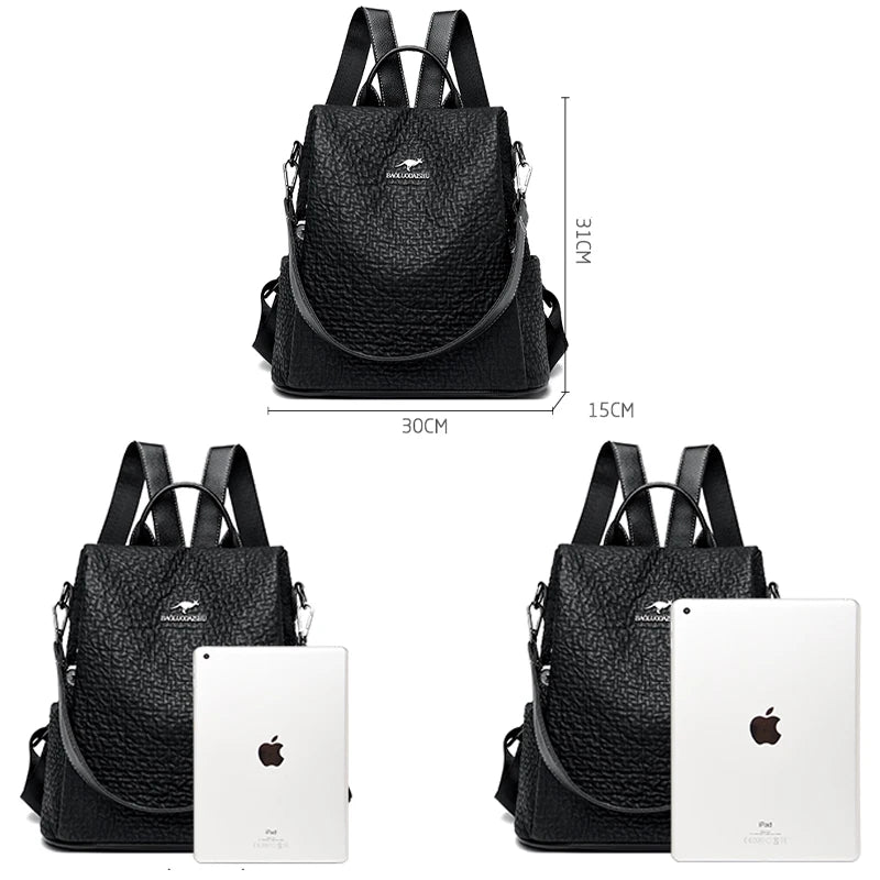 2024 Luxury Brand Women's Anti theft Bag High Quality Large Capacity Girl Backpack Retro Trendy Female Shoulder Bags Sac A Dos
