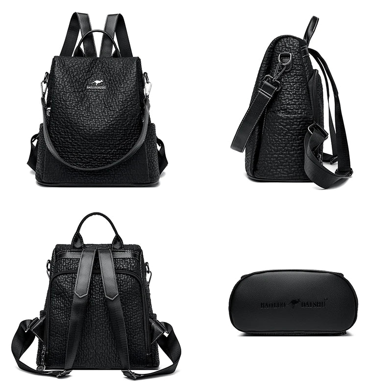 2024 Luxury Brand Women's Anti theft Bag High Quality Large Capacity Girl Backpack Retro Trendy Female Shoulder Bags Sac A Dos