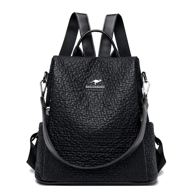 2024 Luxury Brand Women's Anti theft Bag High Quality Large Capacity Girl Backpack Retro Trendy Female Shoulder Bags Sac A Dos