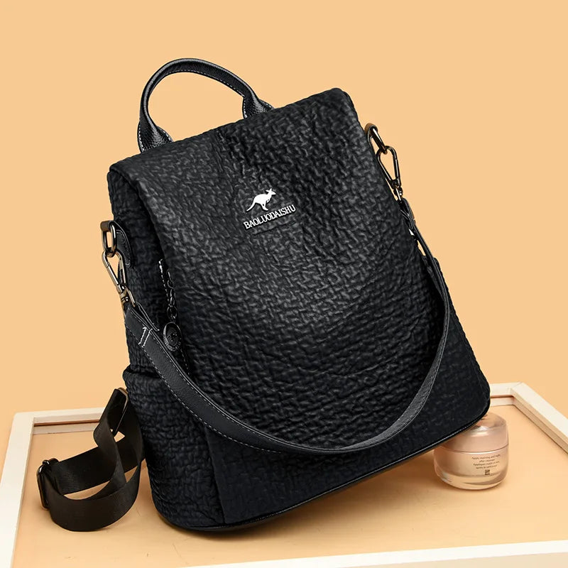 2024 Luxury Brand Women's Anti theft Bag High Quality Large Capacity Girl Backpack Retro Trendy Female Shoulder Bags Sac A Dos