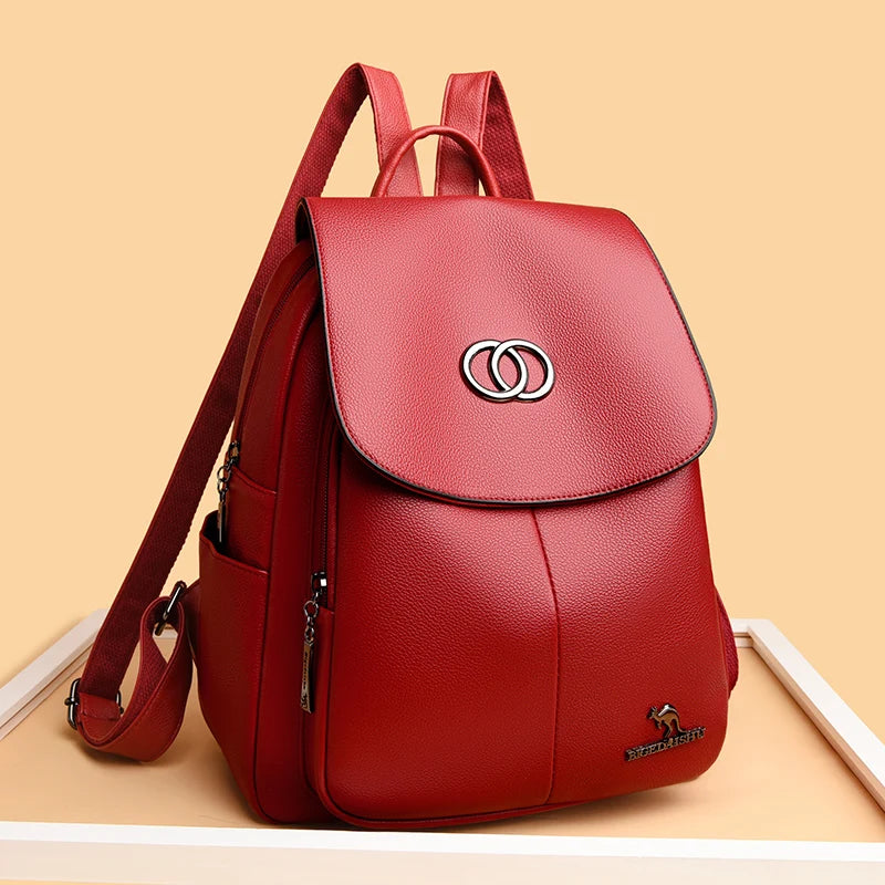 2024 Luxury Brand Women’s Backpack High Quality Leather Large Capacity Shoulder Bag Travel Backpack For Fashion Simplicity Girls