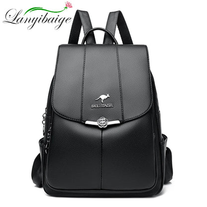 2024 Luxury Brand Women’s Backpack High Quality Leather Large Capacity Shoulder Bag Travel Backpack For Fashion Simplicity Girls