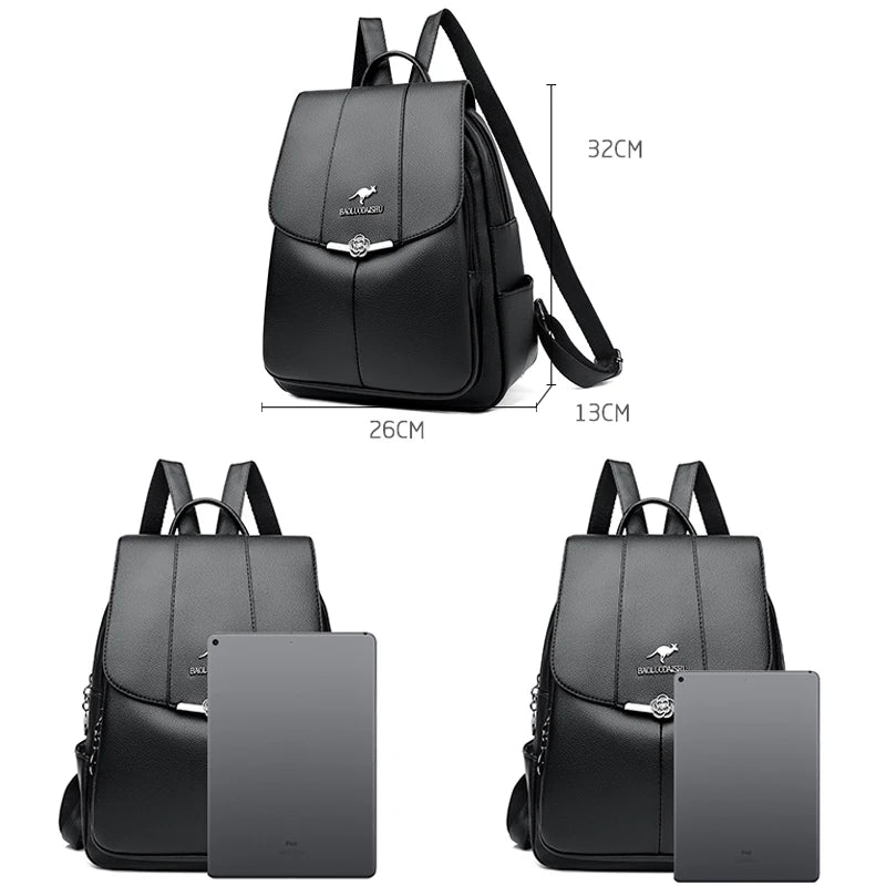2024 Luxury Brand Women’s Backpack High Quality Leather Large Capacity Shoulder Bag Travel Backpack For Fashion Simplicity Girls