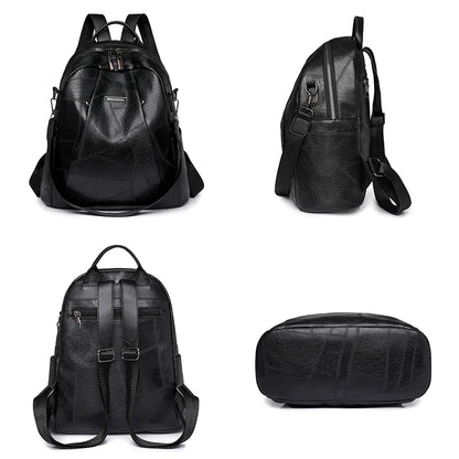 2024 Luxury Women's Backpacks Purse Soft Leather Waterproof Bagpack Student Bag Multifunction Mochilas Feminina Luxury Sac A Dos