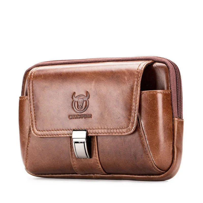 2024 MEN'S leather BELT bag military Fanny molle small money phone WAIST PACK bum pouch PURSE E040