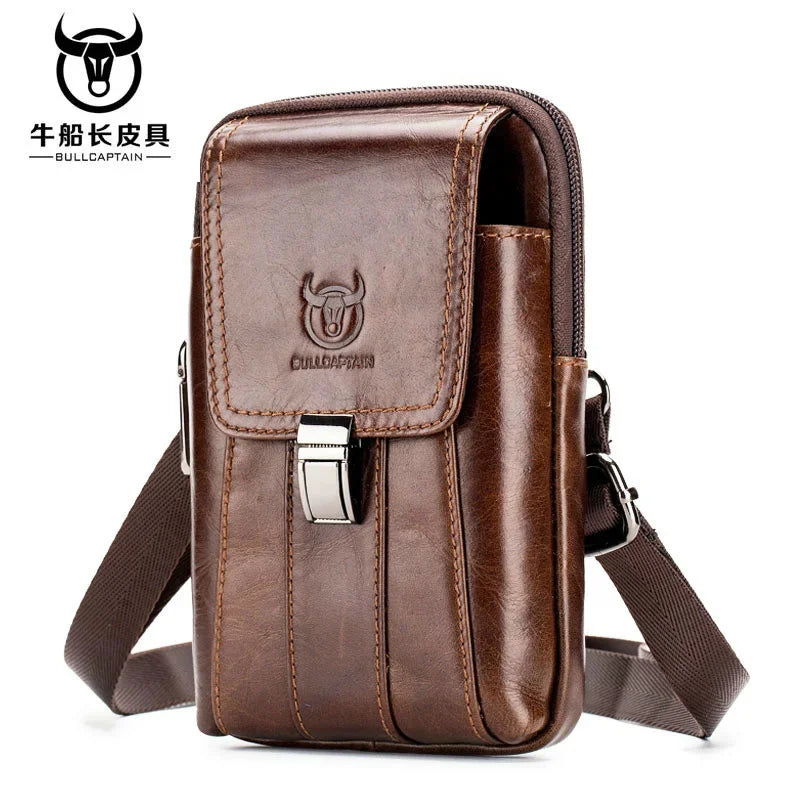 2024 MEN'S leather BELT bag military Fanny molle small money phone WAIST PACK bum pouch PURSE E040