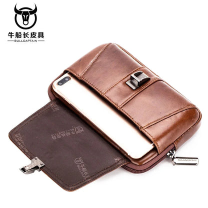 2024 MEN'S leather BELT bag military Fanny molle small money phone WAIST PACK bum pouch PURSE E040