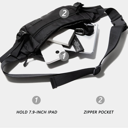 2024 Men Chest Bag Young Fashion 7.9inch IPad Multiple Pocket Zipper Crossbody Bag High Quality Oxford Phone Shoulder Bag