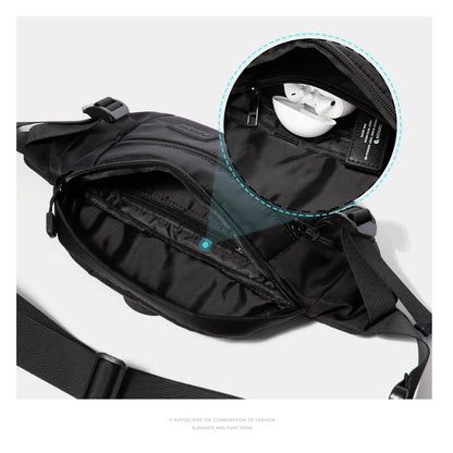 2024 Men Chest Bag Young Fashion 7.9inch IPad Multiple Pocket Zipper Crossbody Bag High Quality Oxford Phone Shoulder Bag
