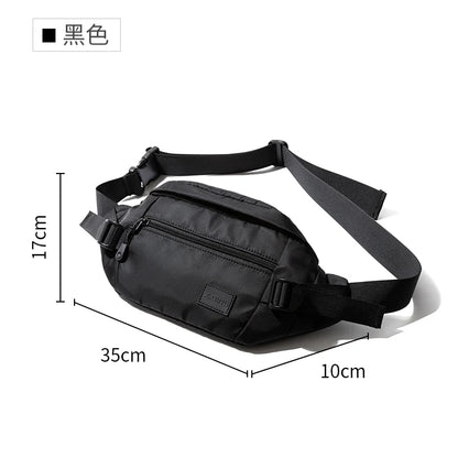 2024 Men Chest Bag Young Fashion 7.9inch IPad Multiple Pocket Zipper Crossbody Bag High Quality Oxford Phone Shoulder Bag