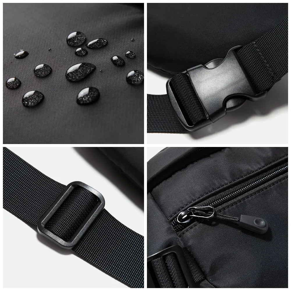 2024 Men Chest Bag Young Fashion 7.9inch IPad Multiple Pocket Zipper Crossbody Bag High Quality Oxford Phone Shoulder Bag