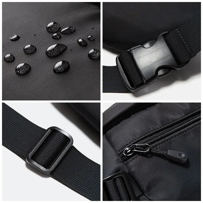 2024 Men Chest Bag Young Fashion 7.9inch IPad Multiple Pocket Zipper Crossbody Bag High Quality Oxford Phone Shoulder Bag