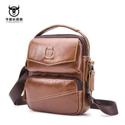 2024 Men Genuine Leather Man Crossbody Shoulder Bag Small Business Male Messenger Bolsa de hombres masculina Sac