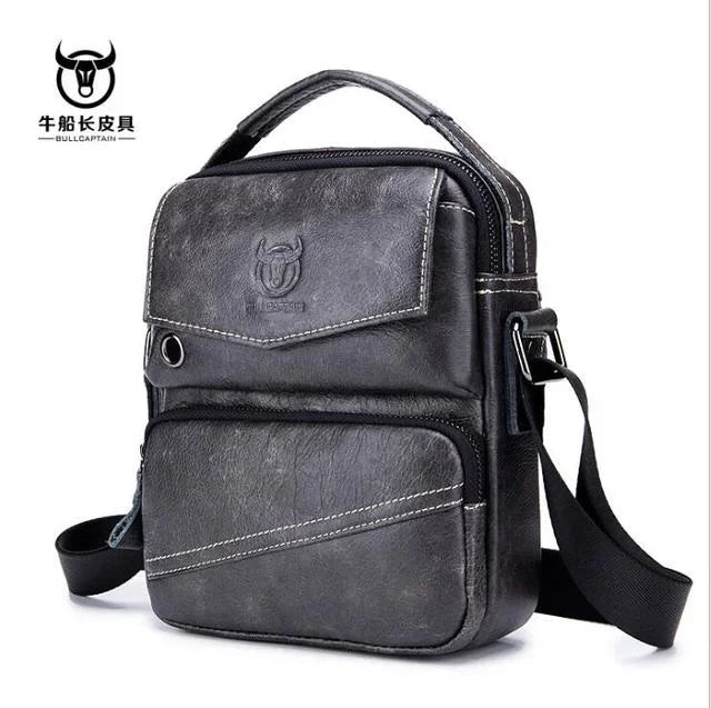 2024 Men Genuine Leather Man Crossbody Shoulder Bag Small Business Male Messenger Bolsa de hombres masculina Sac