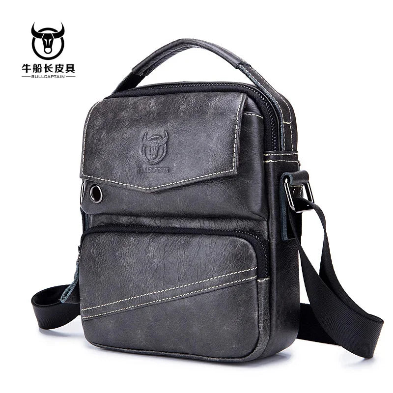 2024 Men Genuine Leather Man Crossbody Shoulder Bag Small Business Male Messenger Bolsa de hombres masculina Sac