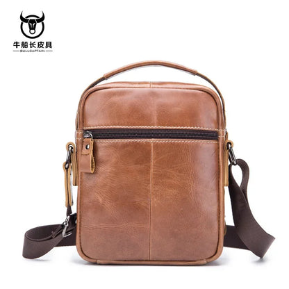 2024 Men Genuine Leather Man Crossbody Shoulder Bag Small Business Male Messenger Bolsa de hombres masculina Sac