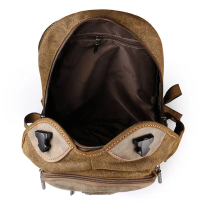 2024 Men Retro Canvas School Bag Versatile Casual Shoulder Bags Zipper Backpack Wear Resistant Climbing Bag