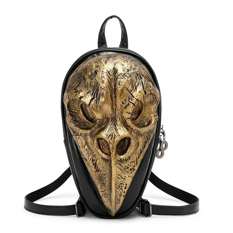2024 Men and Women Backpacks Steam Punk 3D Beak skull Back Packs Travel Schoolbag For Teenagers trend Halloween bag Fashion