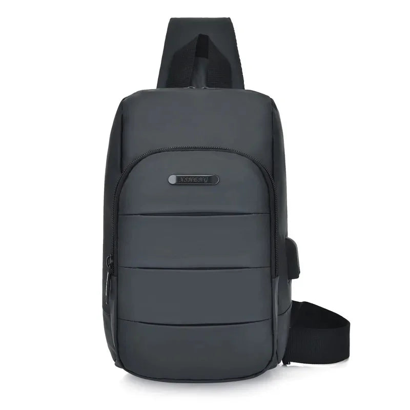 2024 Men's Nylon Waterproof USB Multifunction Crossbody Shoulder s Pack Messenger Travel Chest Bag Short Trip for Male