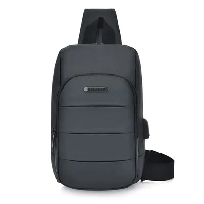 2024 Men's Nylon Waterproof USB Multifunction Crossbody Shoulder s Pack Messenger Travel Chest Bag Short Trip for Male