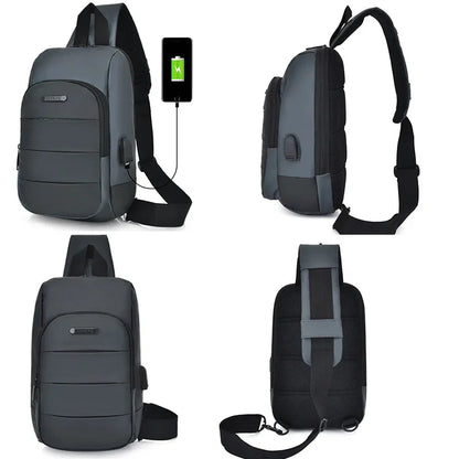 2024 Men's Nylon Waterproof USB Multifunction Crossbody Shoulder s Pack Messenger Travel Chest Bag Short Trip for Male