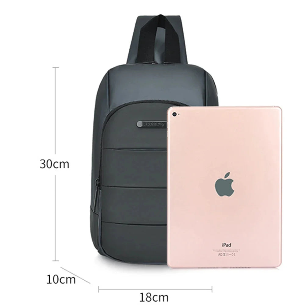 2024 Men's Nylon Waterproof USB Multifunction Crossbody Shoulder s Pack Messenger Travel Chest Bag Short Trip for Male