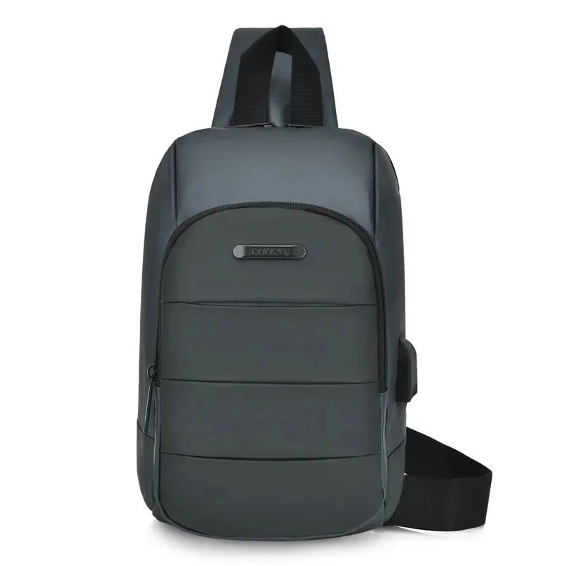 2024 Men's Nylon Waterproof USB Multifunction Crossbody Shoulder s Pack Messenger Travel Chest Bag Short Trip for Male