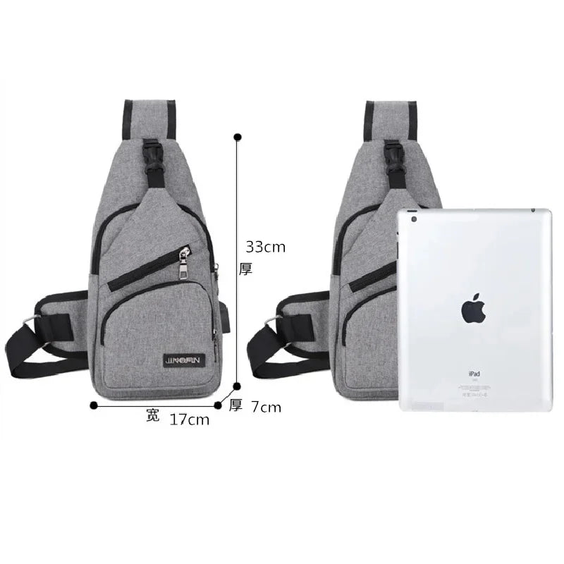 2024 Men's Shoulder USB Charging Crossbody s Male Anti Theft Chest Casual High Quality Travel Messengers Bag