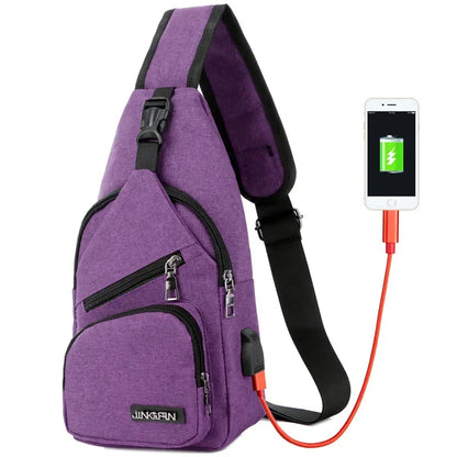 2024 Men's Shoulder USB Charging Crossbody s Male Anti Theft Chest Casual High Quality Travel Messengers Bag