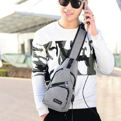 2024 Men's Shoulder USB Charging Crossbody s Male Anti Theft Chest Casual High Quality Travel Messengers Bag