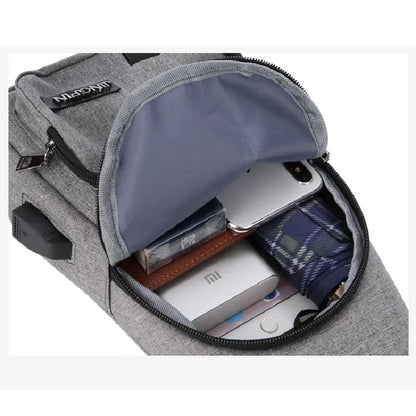 2024 Men's Shoulder USB Charging Crossbody s Male Anti Theft Chest Casual High Quality Travel Messengers Bag