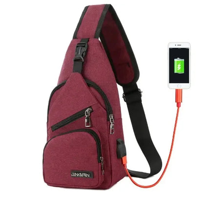 2024 Men's Shoulder USB Charging Crossbody s Male Anti Theft Chest Casual High Quality Travel Messengers Bag
