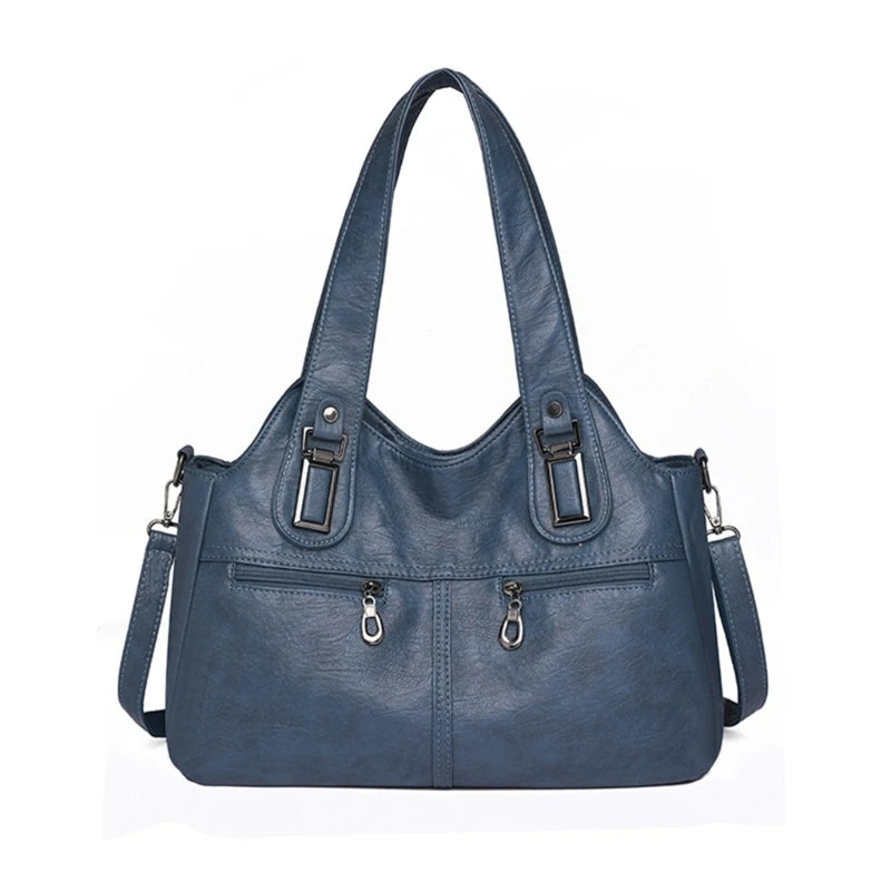 2024 NEW Leather Bag Splashproof Handbag for Girl Women Vintage Soft PU Tote Bag