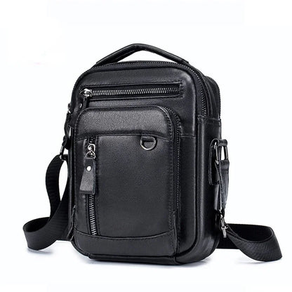 2024 New 100% cowhide Genuine Leather Men's Shoulder Messenger Bag for Men Crossbody Bags Man Designer Handbag Bolso Male