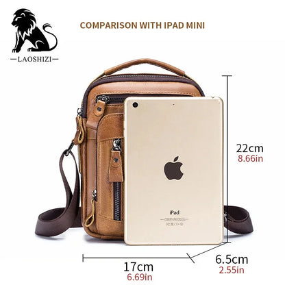 2024 New 100% cowhide Genuine Leather Men's Shoulder Messenger Bag for Men Crossbody Bags Man Designer Handbag Bolso Male