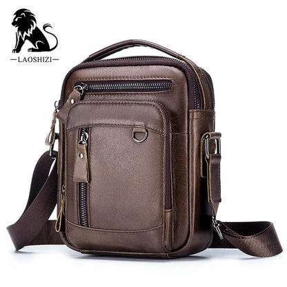 2024 New 100% cowhide Genuine Leather Men's Shoulder Messenger Bag for Men Crossbody Bags Man Designer Handbag Bolso Male