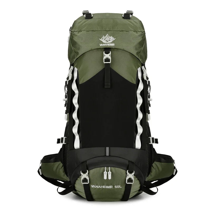 2024 New 60L Outdoor Backpack Camping Climbing Bag Waterproof Mountaineering Hiking Backpacks Molle Sport Bag Climbing Rucksack