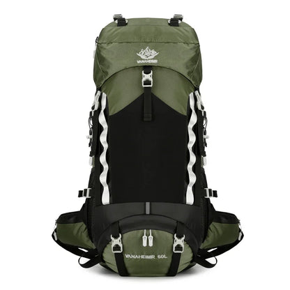 2024 New 60L Outdoor Backpack Camping Climbing Bag Waterproof Mountaineering Hiking Backpacks Molle Sport Bag Climbing Rucksack