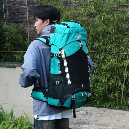 2024 New 60L Outdoor Backpack Camping Climbing Bag Waterproof Mountaineering Hiking Backpacks Molle Sport Bag Climbing Rucksack