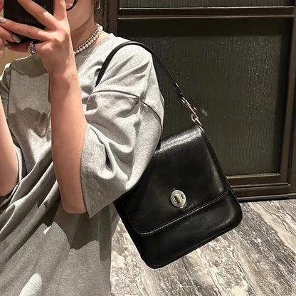 2024 New Advanced Retro Oil Wax Skin Single Shoulder Crossbody Bag Tote Bag